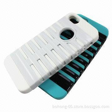 Cases for iPhone 5, Made of Silicon + PC, The Microphone PC + Silica Gel, Comes in Various Colors
